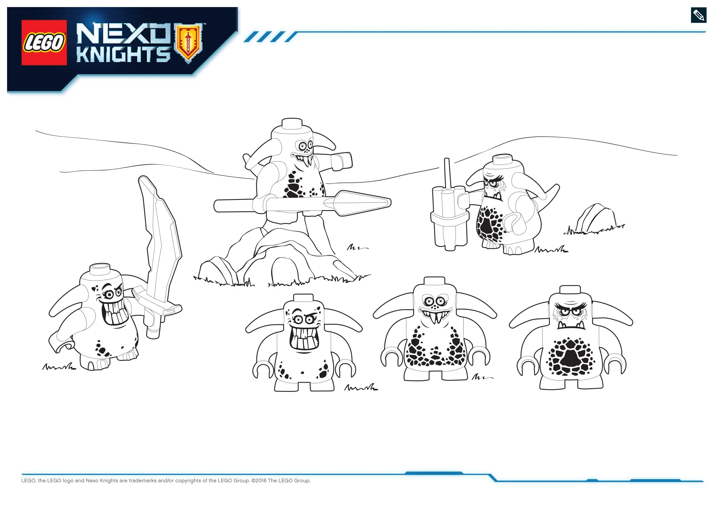 Coloriage Repaire Volcanique de Jestro Lego Nexo Knights - Lego à imprimer