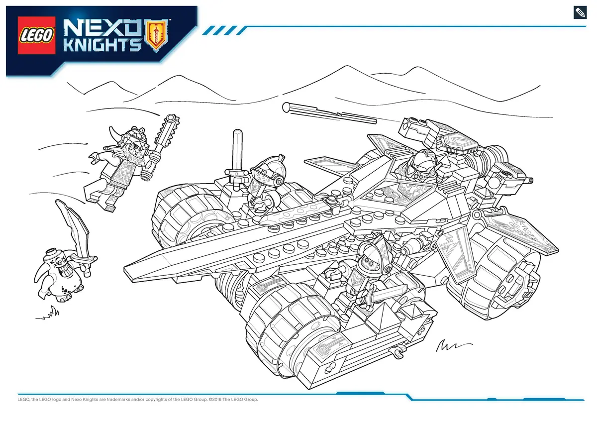 Disegno di Lego Nexo Knights carro armato da battaglia gigante da stampare