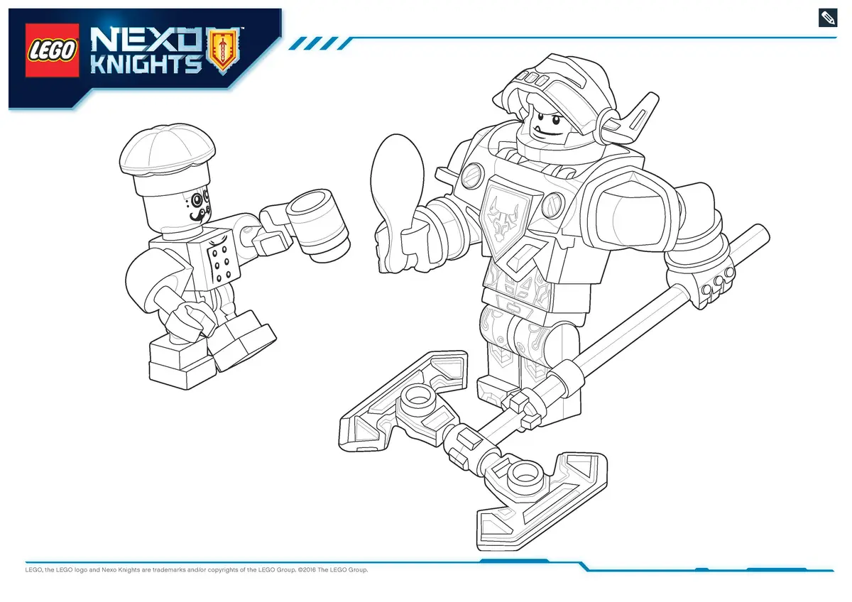 Disegno di Lego Nexo Knights cavaliere contro il cuoco capo da stampare