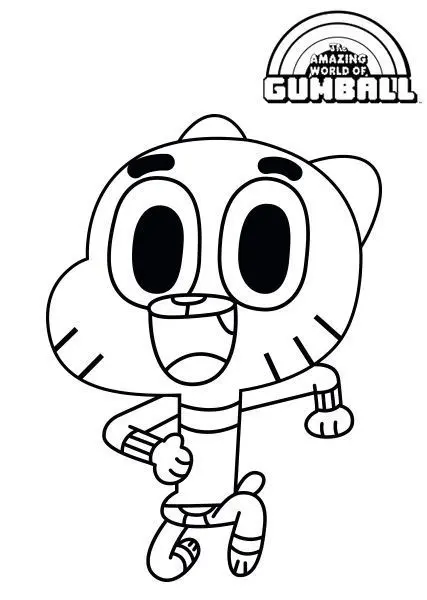 Coloriage Les Aventures De Gumball - Gumball à imprimer