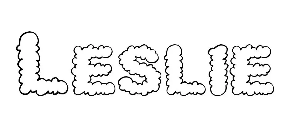Coloriage Leslie - Prénom à imprimer
