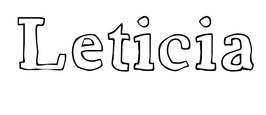 Coloriage Leticia - Prénom à imprimer