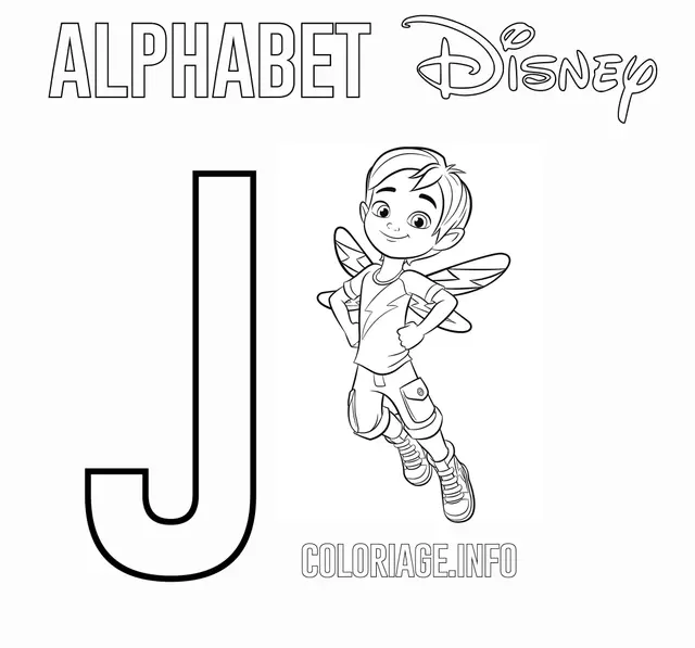 Coloriage Lettre J Pour Jasper - Alphabet disney à imprimer