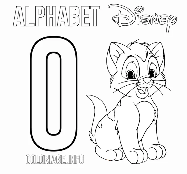 Coloriage Lettre O Pour Oliver Disney - Alphabet disney à imprimer