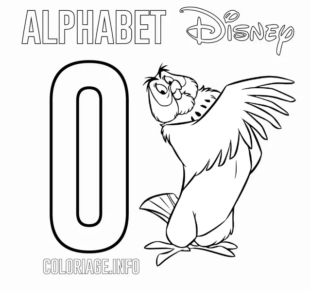 Coloriage Lettre O Pour Owl Disney - Alphabet disney à imprimer