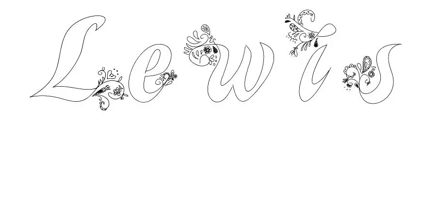 Coloriage Lewis - Prénom à imprimer