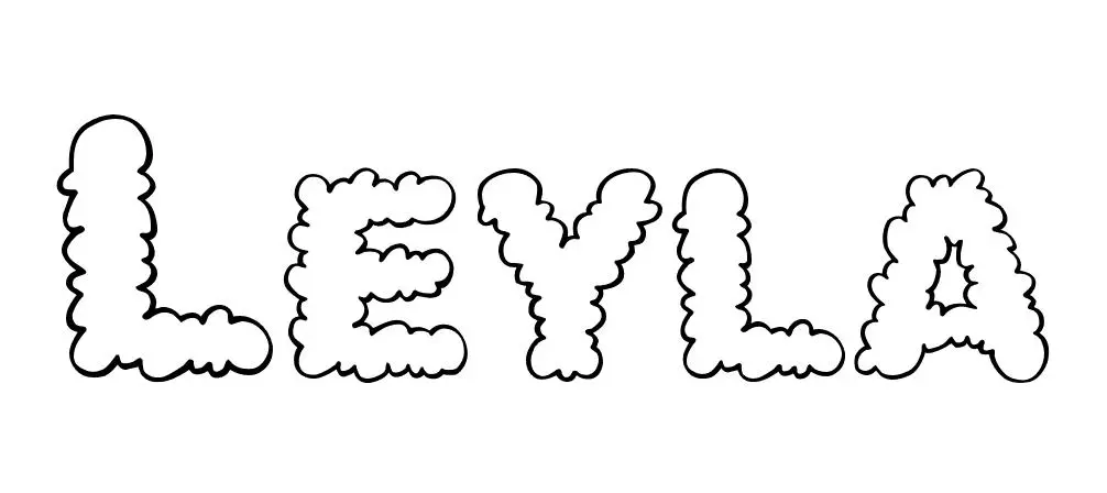 Coloriage Leyla - Prénom à imprimer