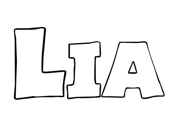 Coloriage Lia - Prénom à imprimer