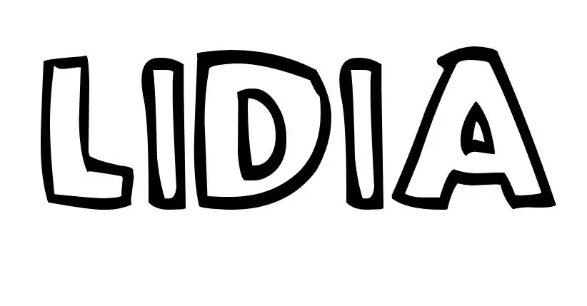 Coloriage Lidia - Prénom à imprimer