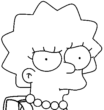 Coloriage Lisa Est Intriguee - Simpson à imprimer