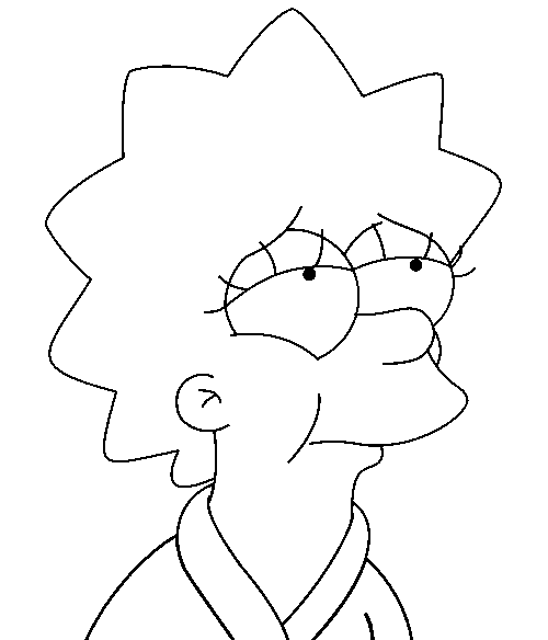 Coloriage Lisa Le Soir - Simpson à imprimer