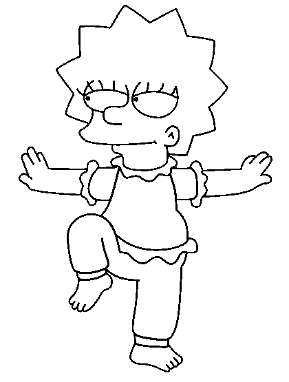 Coloriage Lisa Medite - Simpson à imprimer