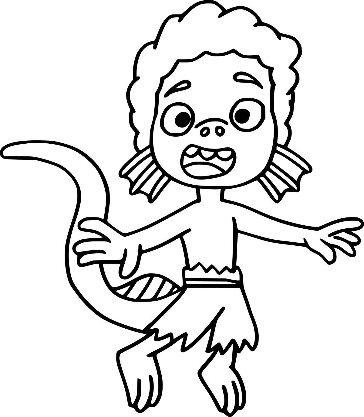 Ausmalbild Luca als Meeresmonster zum Ausdrucken
