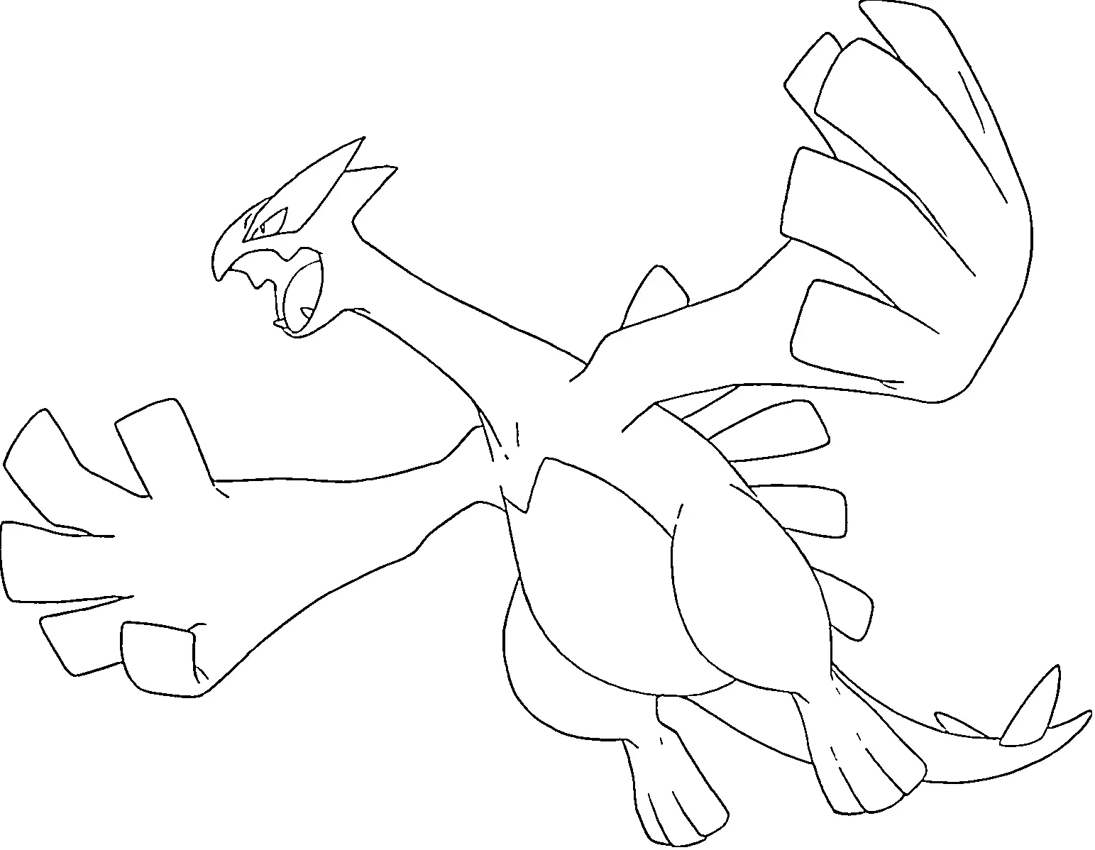Coloriage Lugia Génération 2 - Pokémon légendaire à imprimer