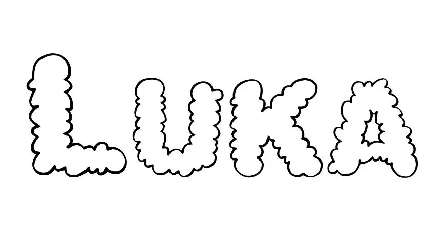 Coloriage Luka - Prénom à imprimer