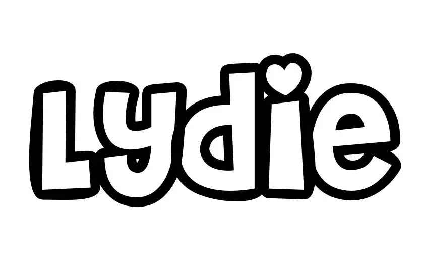 Coloriage Lydie - Prénom à imprimer