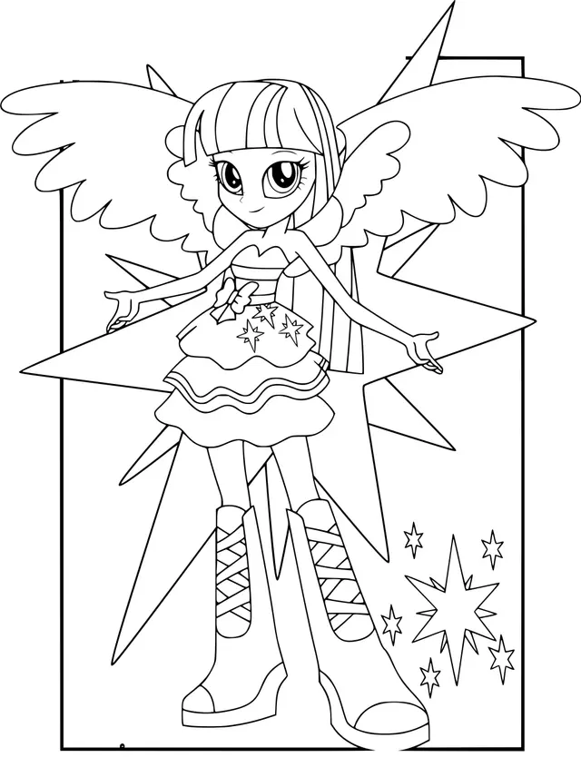 Ausmalbild MLP Equestria Girls Twilight Sparkle Ausmalbilder zum Ausdrucken