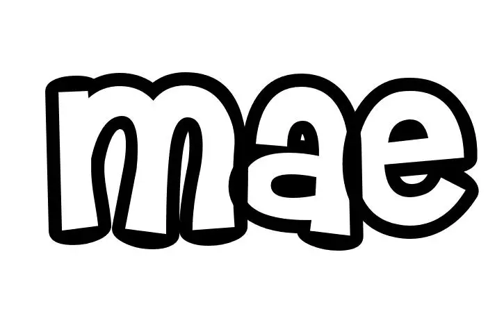 Coloriage Mae - Prénom à imprimer