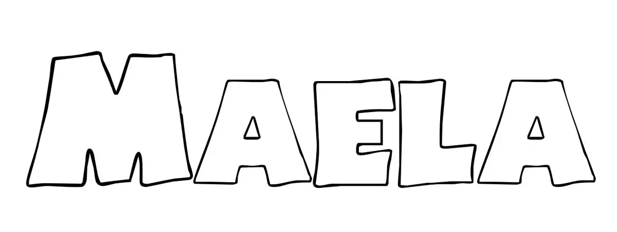 Coloriage Maela - Prénom à imprimer