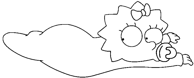 Coloriage Maggie Allongee - Simpson à imprimer