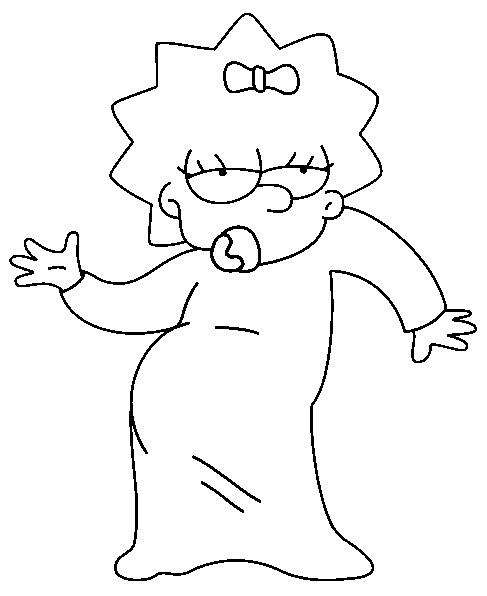Coloriage Maggie Danse - Simpson à imprimer
