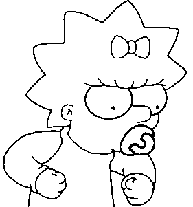 Coloriage Maggie N Est Pas Contente - Simpson à imprimer