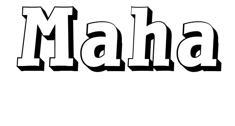 Coloriage Maha - Prénom à imprimer