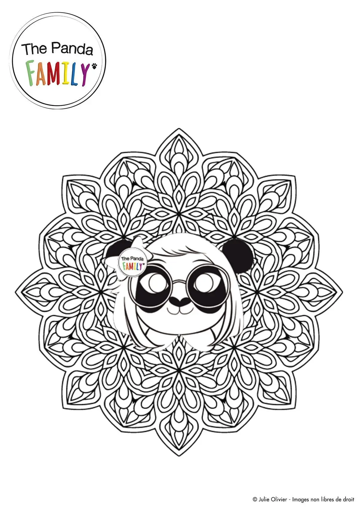 Ausmalbild Mandala Pandy zum Ausdrucken