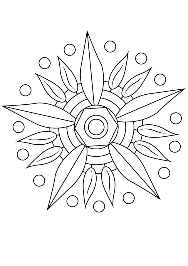 Coloriage Mandala fleur aux douze pétales symétriques - Gulli à imprimer