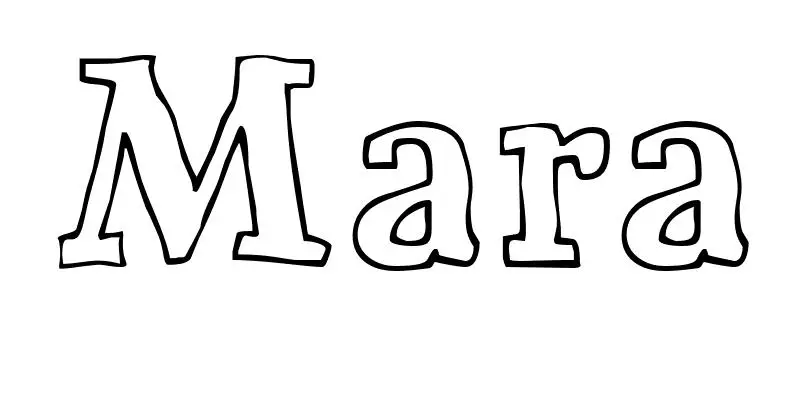 Coloriage Mara - Prénom à imprimer