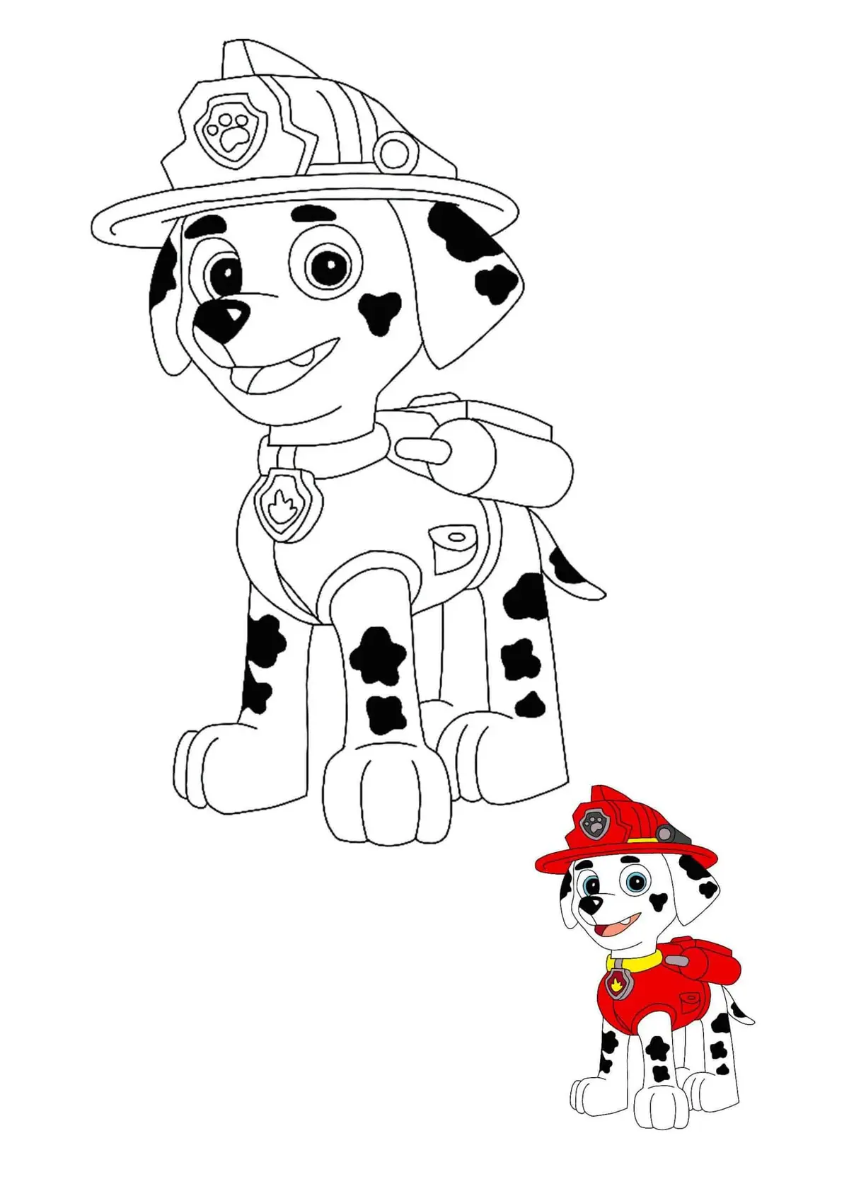 Coloriage Marcus Dalmatien Ambulancier - Pat patrouille à imprimer