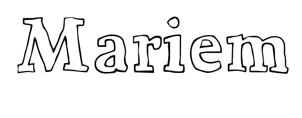 Coloriage Mariem - Prénom à imprimer