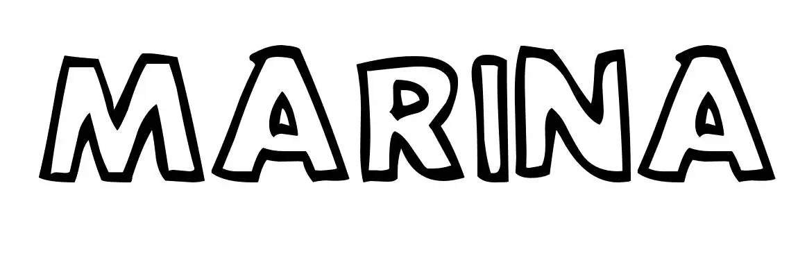 Coloriage Marina - Prénom à imprimer