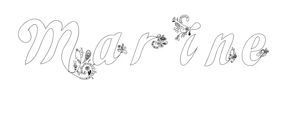Coloriage Marine - Prénom à imprimer