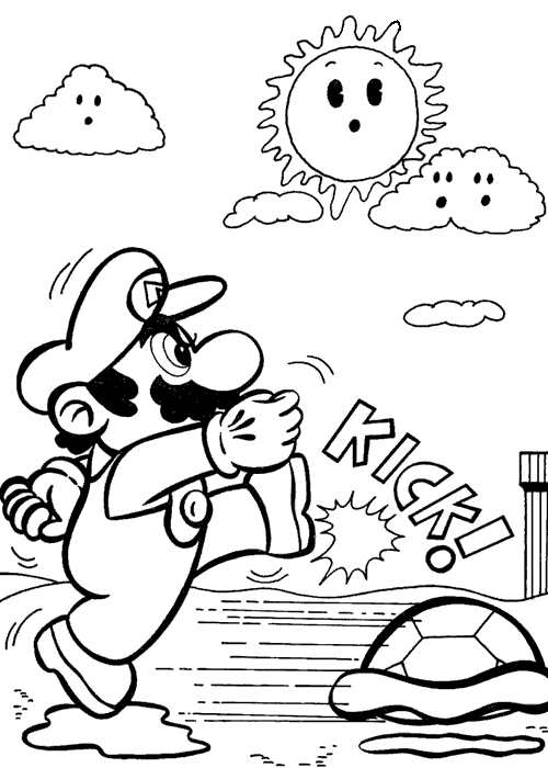 Disegno di Mario lancia un guscio di tartaruga da stampare