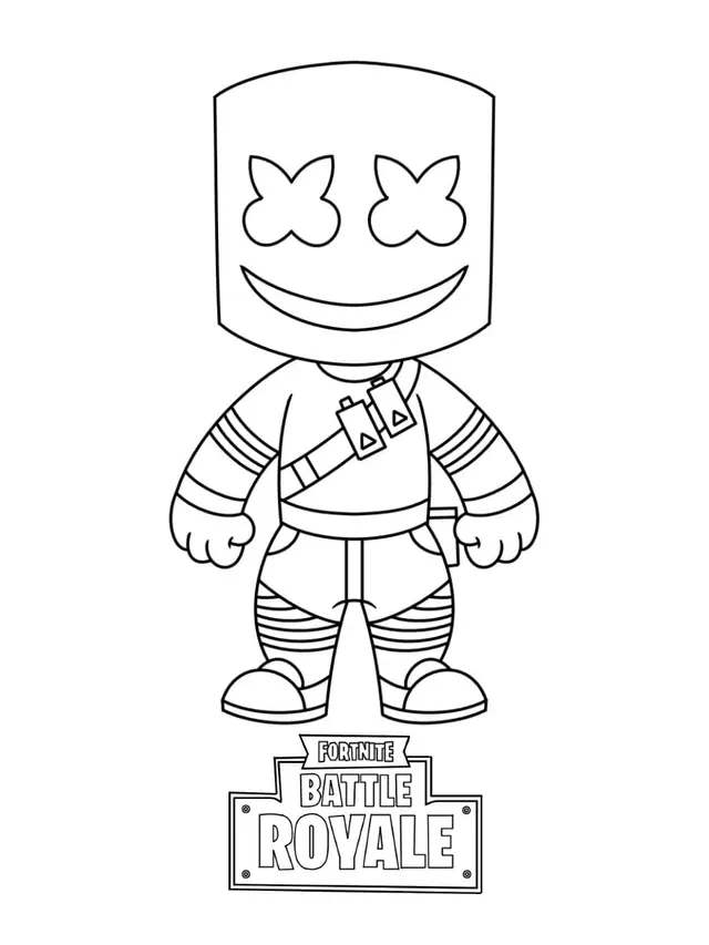 Coloriage Marshmello Outfit Battle Royale For 1500 V Bucks - Fortnite à imprimer