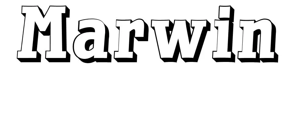 Coloriage Marwin - Prénom à imprimer