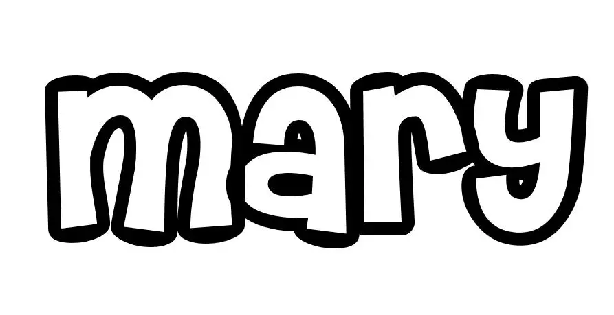 Coloriage Mary - Prénom à imprimer