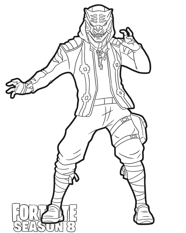Coloriage Master Key de Fortnite en combat - Fortnite à imprimer