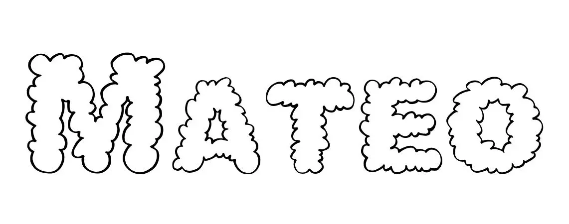 Coloriage Mateo - Prénom à imprimer