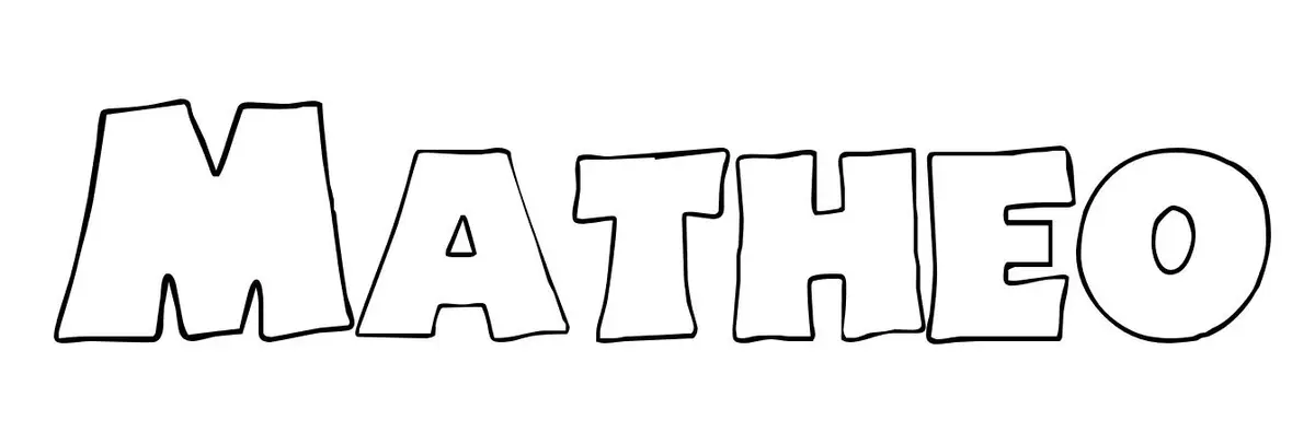 Coloriage Matheo - Prénom à imprimer