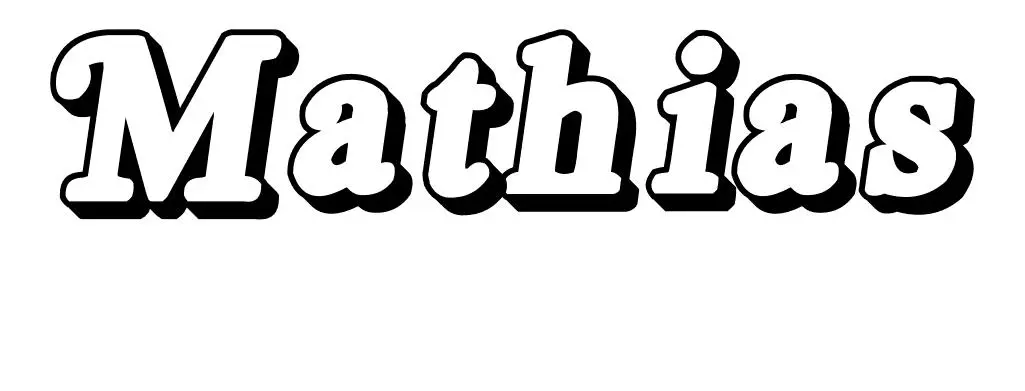 Coloriage Mathias - Prénom à imprimer