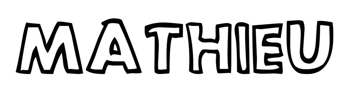 Coloriage Mathieu - Prénom à imprimer