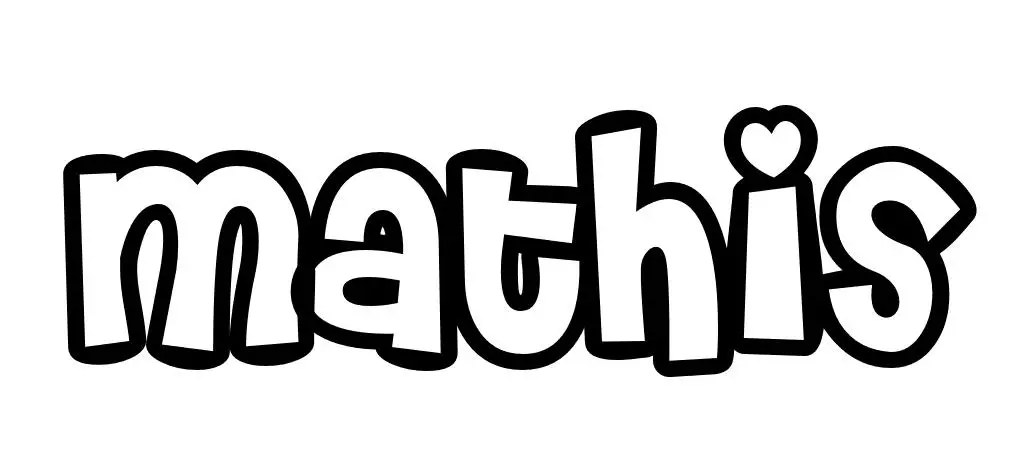 Coloriage Mathis - Prénom à imprimer