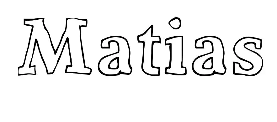 Coloriage Matias - Prénom à imprimer