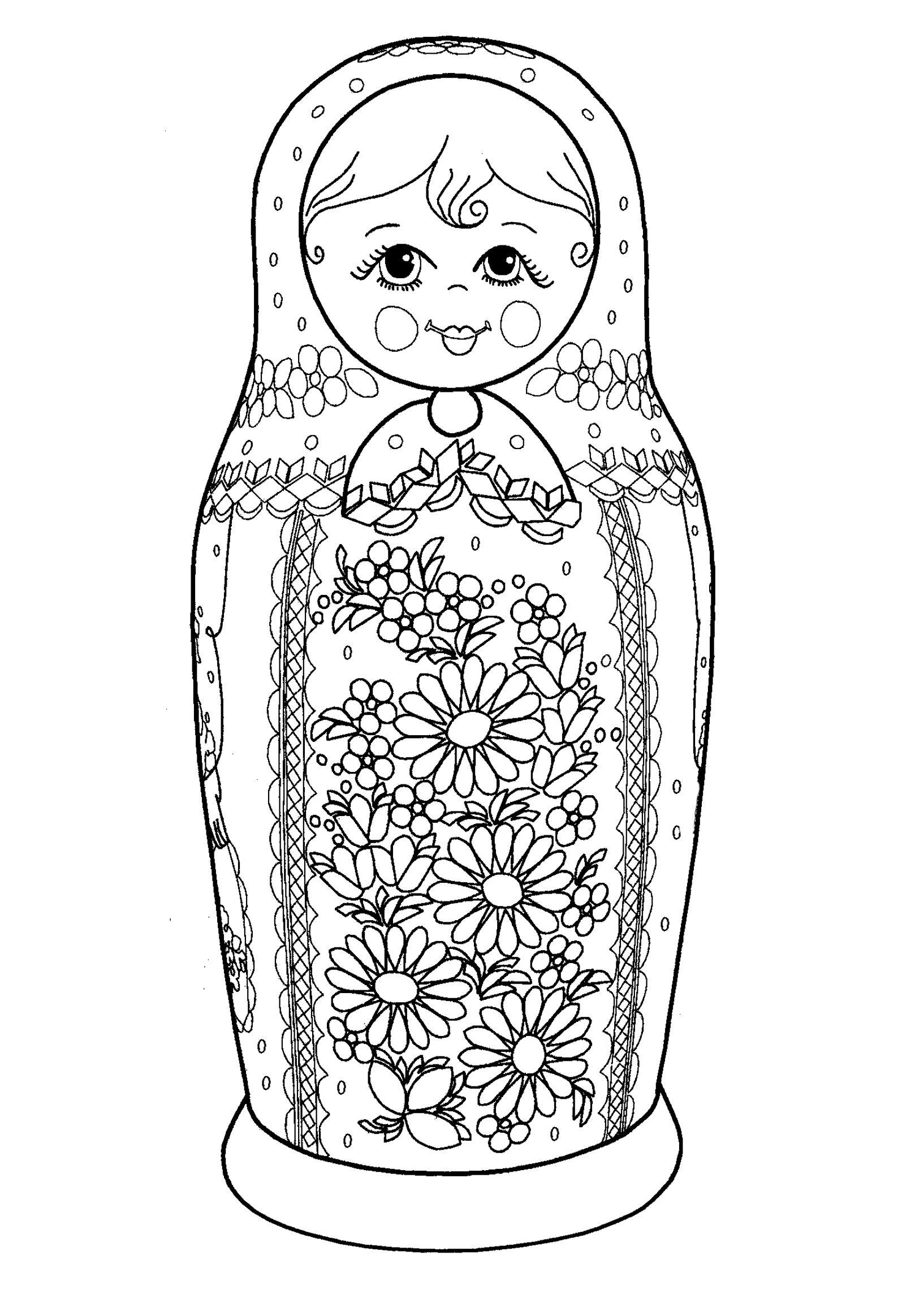 Coloriage Matryoshka Dolls 7 Poupée Russe - Poupée russe matriochka à imprimer