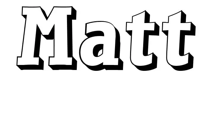 Coloriage Matt - Prénom à imprimer