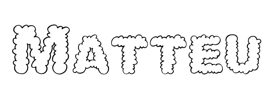 Coloriage Matteu - Prénom à imprimer