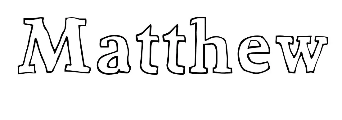 Coloriage Matthew - Prénom à imprimer