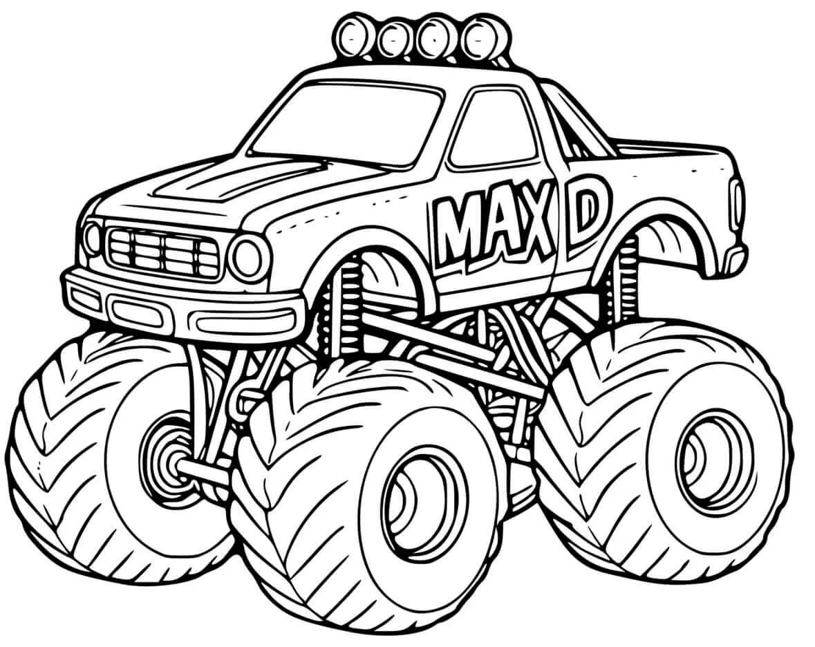 Coloriage Max D Monster Truck - Monster truck à imprimer